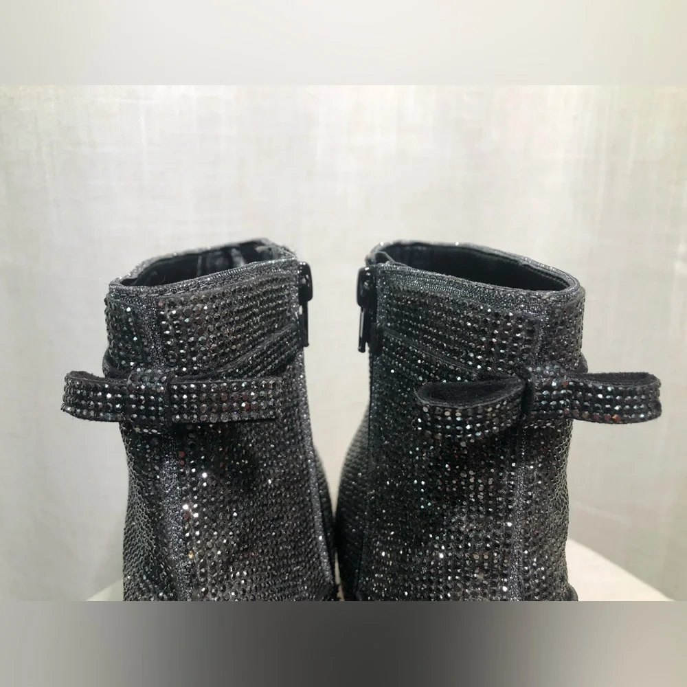 INC International Concepts Rhinestone Stiletto Ankle Boots w/ 3 tier Bow details